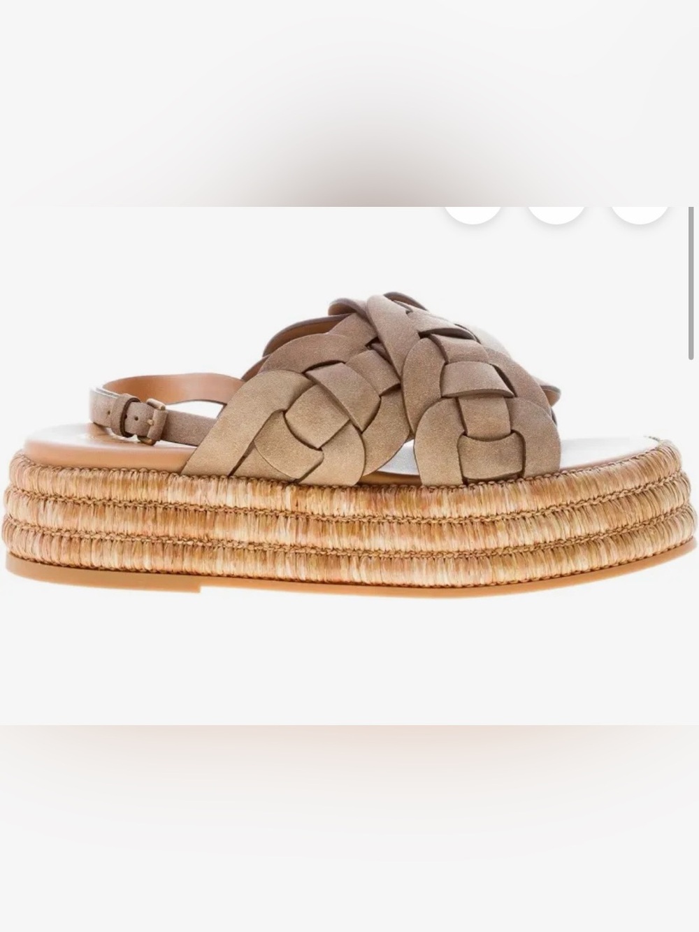 Tod's Leather suede Platform Espadrilles taupe